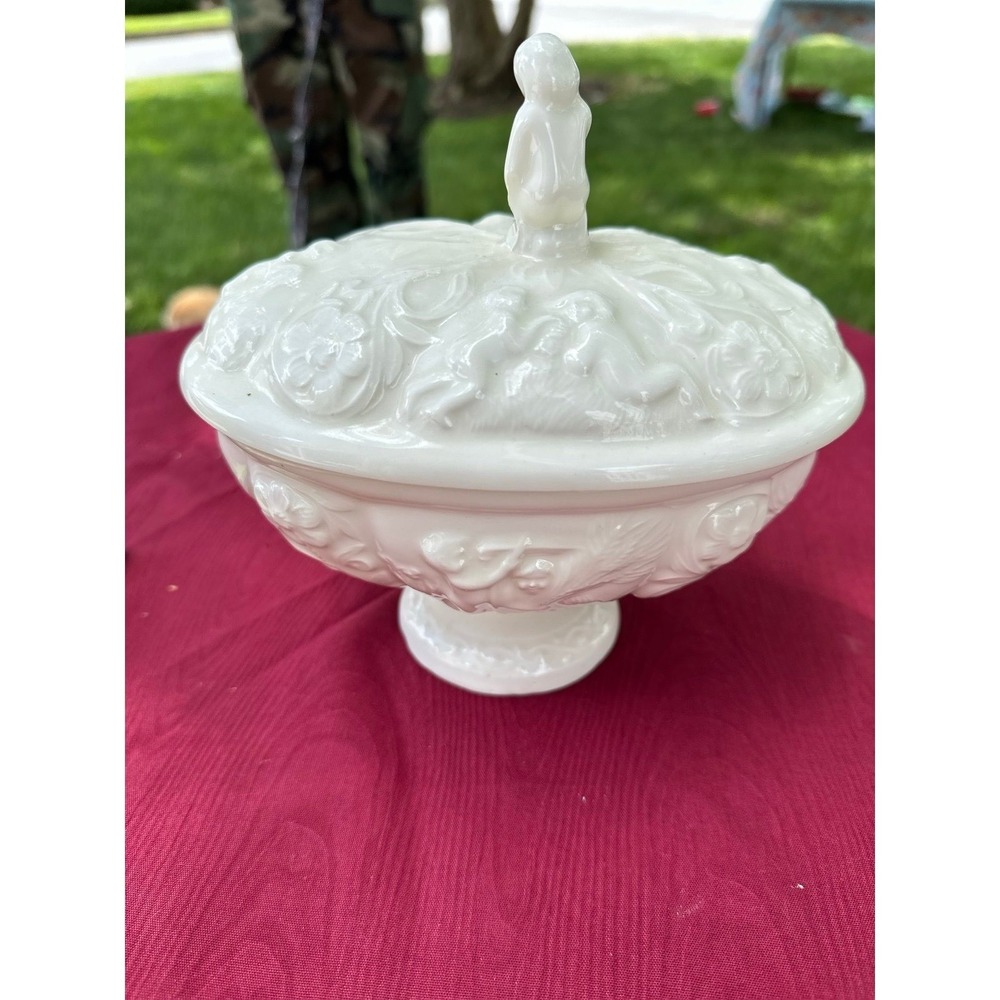 Vintage Porcelain Cherub Trinket Dish Angelcore Coquette Shabby Chic Decor